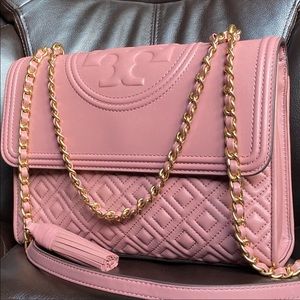 🌿🌷Tory Burch Pink Fleming Leather Bag